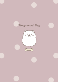 Tongue-out Pomeranian -smoky pink- 2