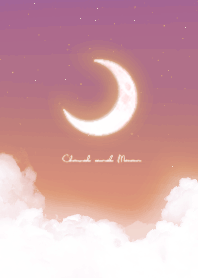 Cloud & Crescent Moon  - H Purple 01