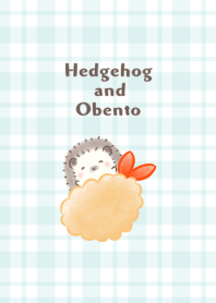 Hedgehog and Obento Plaid -blue-