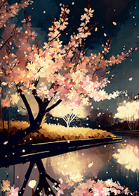 Beautiful night cherry blossoms#231