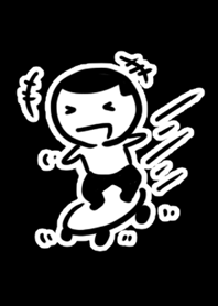 Black theme of flat head boy 3