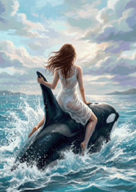 stampAI-killer whale and girl-8GociY