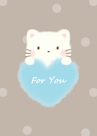 mokomoko heart -cat- mocha dot 2