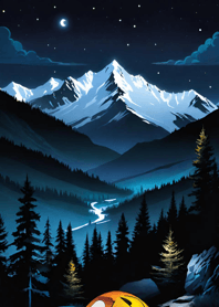 Camping Mountains Night 41709D