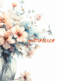 WATERCOLOR-PINK BLUE FLOWER-16