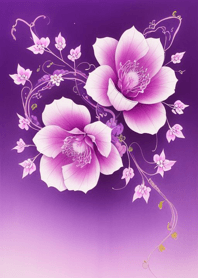 Purple Flowers Butterflies yHHuo