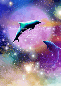運気上昇 幻想的ストロベリームーンイルカ