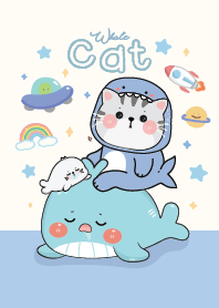 Cat Love Whale : Blue