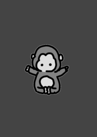 かしこいゴリラ 黒 シンプル