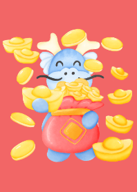 Dragon gold bag and money