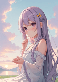 Girl under the clouds background 172B65