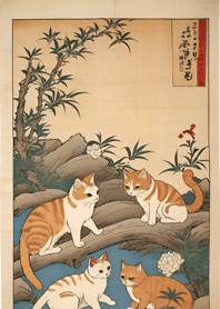 Ukiyo-e A Bunch of Cats 037e83