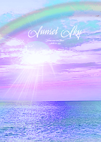 運気上昇 Sunset sky 癒しのビーチ Blue