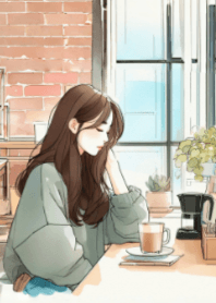 Cute Girl and Coffee V.39