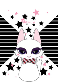 White cat and star