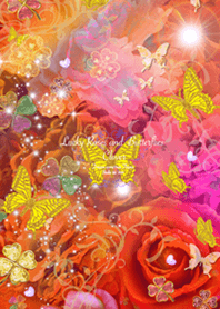 Lucky Roses and Butterflies Red