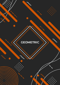 Geometric Diagonal Flat Black Orange