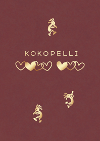 Golden Kokopelli&Heart