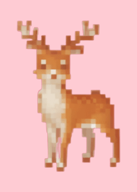 Cervo Pixel Art Tema Rosa 03