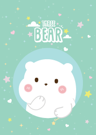 คุณหมีสามตัว น่ารักน่าเลิฟ สีเขียว