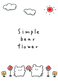 シンプル くま お花