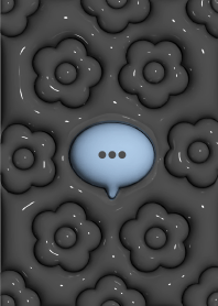 Plump Daisy Pattern Black&light Blue