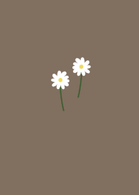 グレージュブラウンと白のお花。