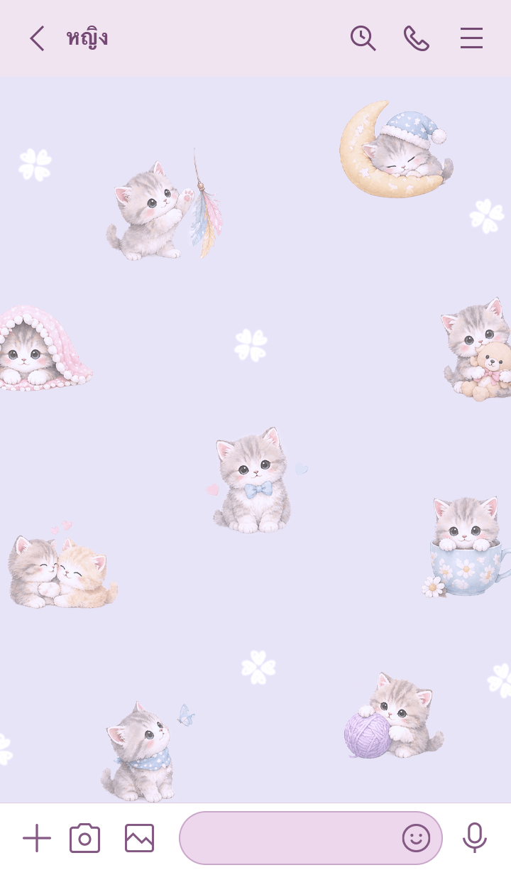 purple Cute and fluffy kitten for adults รูปที่ 2