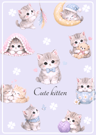 purple Cute and fluffy kitten for adults