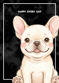 French Bulldog/Marble/black