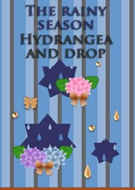 梅雨(紫陽花と滴)
