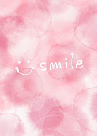 スマイル-水彩ピンク-