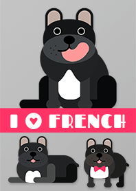 Saya suka bulldog Prancis (Hitam)