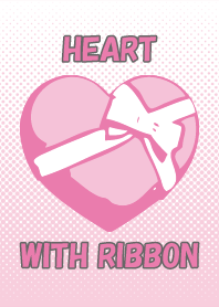 THE PINK HEART WITH RIBBON