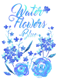 Watercolor flowers-blue-