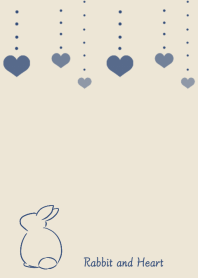 Rabbit and Heart -light beige-