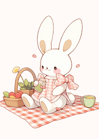 Cute bunny picnic
