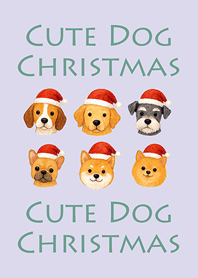 可愛狗狗聖誕節-淺紫色