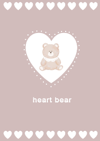 simple heart bear pink