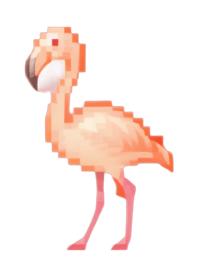 Flamingo Pixel Art Theme  BW 04