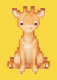 长颈鹿像素艺术主题黄色01