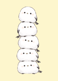 シマエナガだんご｜やさしいイエロー.7