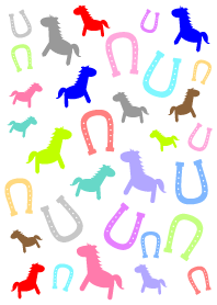 Horse and horseshoe theme - White