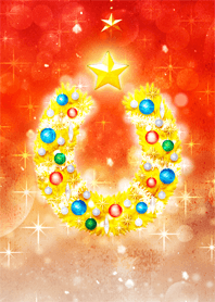 幸せを集めるクリスマス馬蹄リース