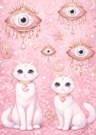 Evil eye White cat brings good luck 3_47