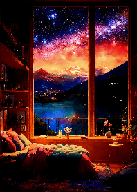 Starry midnight sky