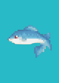 Fish Pixel Art Theme  Green 06