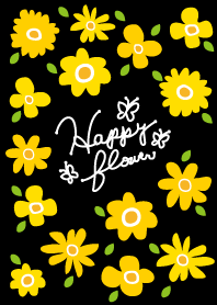 Happy flower-Black x white- joc