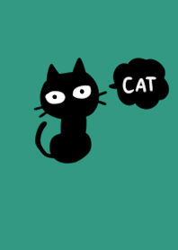 Mint color and black cat.