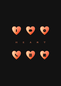 DEEP ORANGE HEART -black-